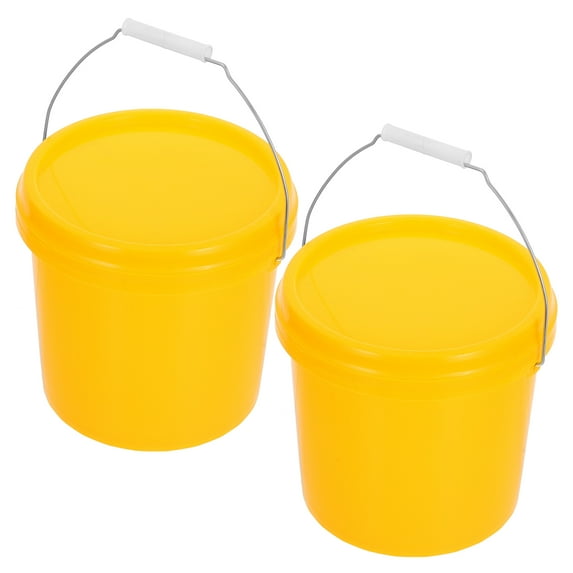 LOLIPPYY Set of 2 Yellow Multipurpose Storage Buckets for Home, Garden, and Outdoor Use - and Practical Containers