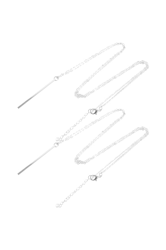 2Pcs Necklace Men Stylish Charm Jewelry for Work Party and Travel