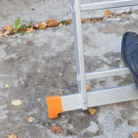 LOLIPPYY 2Pcs Non Slip Ladder Foot Caps in Orange Rubber for Optimal Ladder Grip and Protection