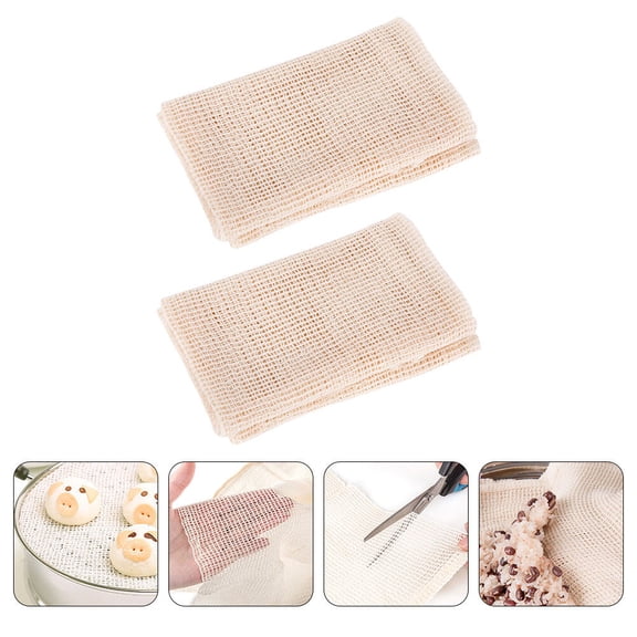 LOLIPPYY 2-Pack Nonstick Cotton Cleaning Cloths for Commercial Use, Easy to Clean, Khaki, 11.8 x 10.6 Inches