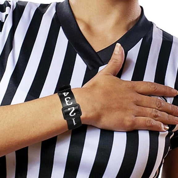 LOLIPPYY 2Pcs Official Football Numbered Wristband Referee Gear Black Durable Comfortable with Smooth Grip