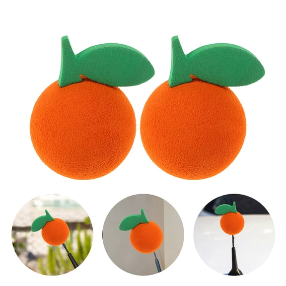 LOLIPPYY 2Pcs Orange Car Antenna Topper Eva Decorative Ball Easy Install Vehicle Antenna Decoration for Truck Suv