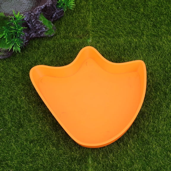 LOLIPPYY 2Pcs Orange Reptile Water Basin Pet Feeder Practical Feeding Bowl for Crawlers