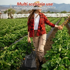 LOLIPPYY 2-Pack Black Tear-Resistant Mesh Fruit Picking Bags for Outdoor Tote and Lightweight