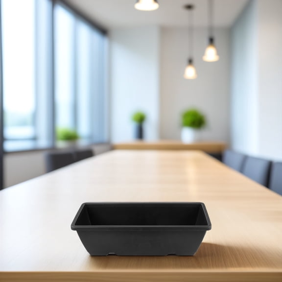 LOLIPPYY 2Pcs Outdoor Planter Boxes Black ABS Plastic Rectangular Planters with Drainage Holes for Garden Patio