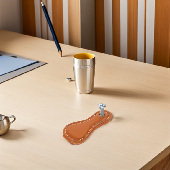 LOLIPPYY 2Pcs PU Retro Drawer Knobs Durable Single Hole Pulls for Wardrobe and Cabinets