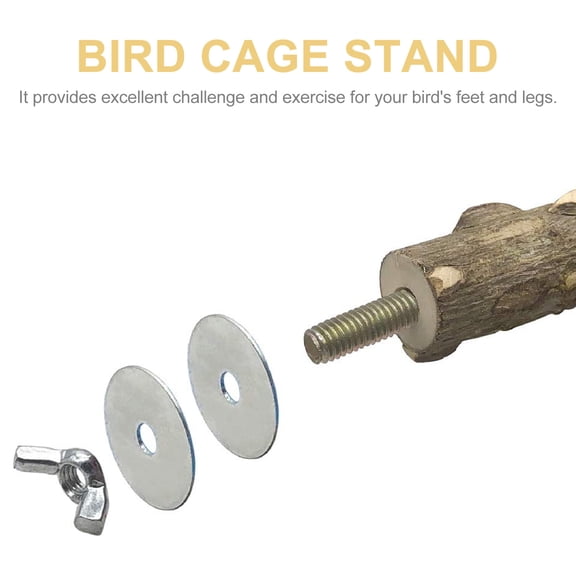 LOLIPPYY 2Pcs Pet Bird Perch Made of Natural Wood Parrot Pole for Exercise and Chewing Fun
