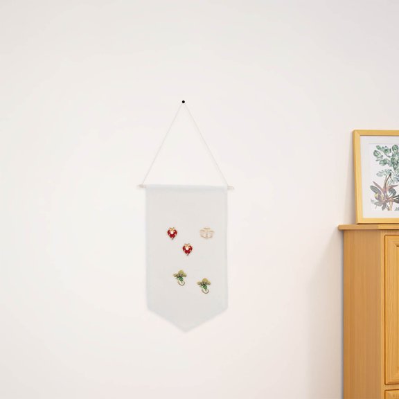 LOLIPPYY 2Pcs Pin Storage Fabric Hanging Banner Beige for Brooch Collection and Medal Display