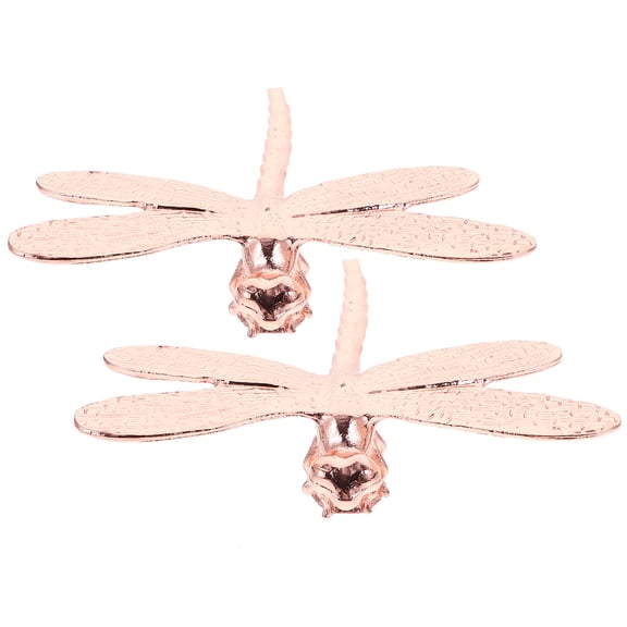 LOLIPPYY 2Pcs Pink Alloy Dragonfly Desktop Decoration with Removable Wings for Wedding and Entryway