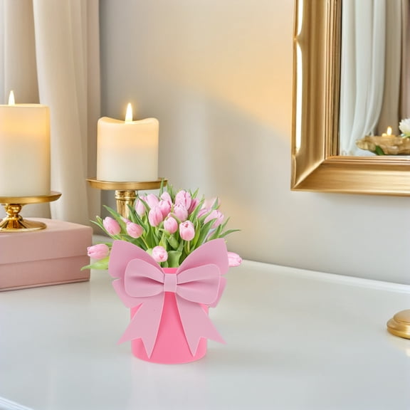 LOLIPPYY 2Pcs Pink Cardboard Flower Packaging Buckets Ideal for DIY Flower Transport and Decorative Use