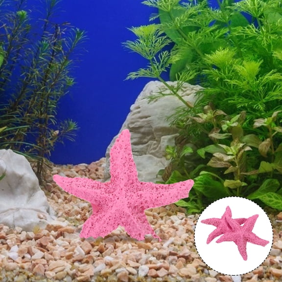 LOLIPPYY 2Pcs Pink Resin Marine Animals Ornament Adding Vibrant Charm to Fish Tank and Aquarium