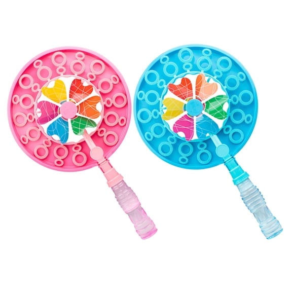 LOLIPPYY 2Pcs Pinwheel Bubble Wands with Windmill Design for Outdoor Fun and Giant Bubbles in