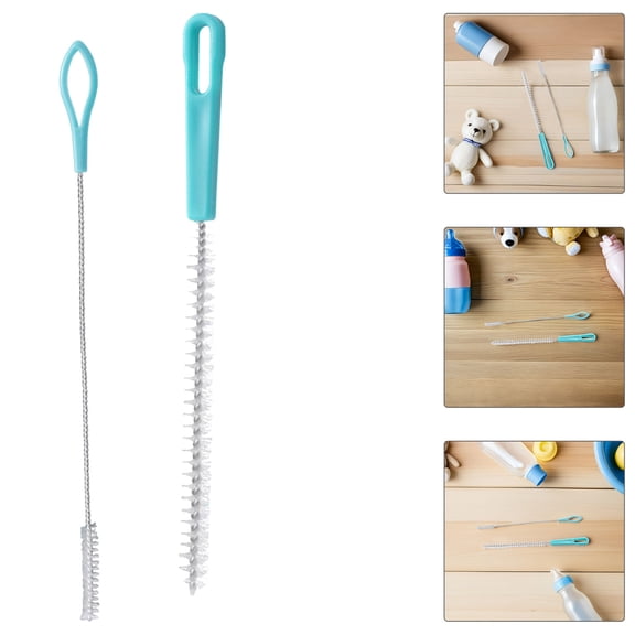 LOLIPPYY 2Pcs Bristle Brush for Bottle Cleaning and Lotus Root Hole Dirt Removal