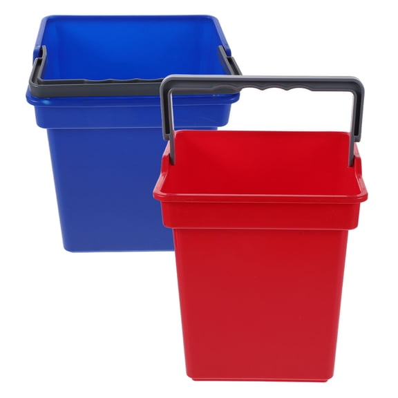 LOLIPPYY Set of 2 Plastic Cleaning Buckets with Handles for Home Use and Commercial Cleaning Trolleys