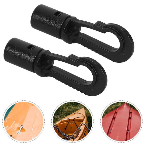 LOLIPPYY 2Pcs Plastic Fishing Rigging Canoe Buckle Hooks Bungee Boat Supplies for Rowboats