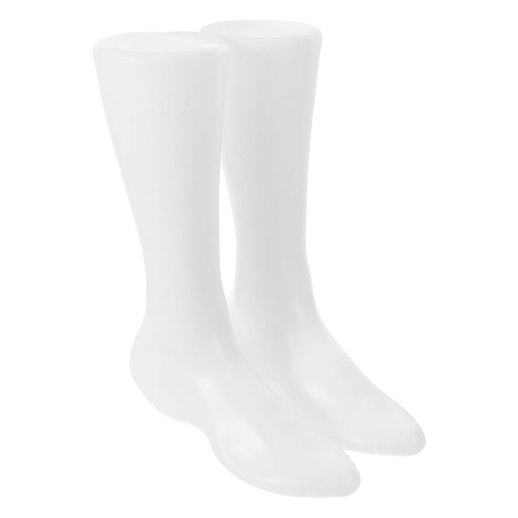 LOLIPPYY Set of 2 White Plastic Foot Display Models for Socks with Detailed Craftsmanship and Realistic Design