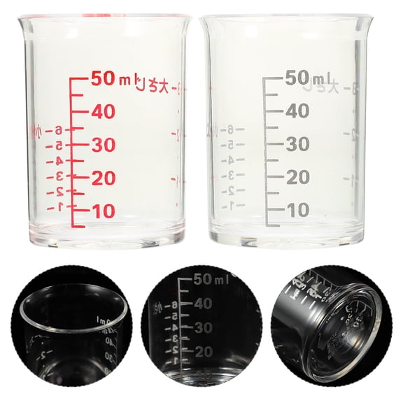 LOLIPPYY Set of 2 Plastic Measuring Cups with Scale, Smooth Rounded Edges, Ideal for Home Cooking and Restaurant Use