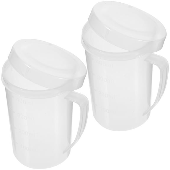 LOLIPPYY 2Pcs Plastic Microwave Beverage Cups with Separate Air Vent Lid and Smooth Bottom Design
