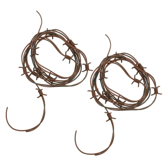 LOLIPPYY 2Pcs Plastic Rusted Barbed Wire Prop Brown Western Centerpieces for Table and Party Decor