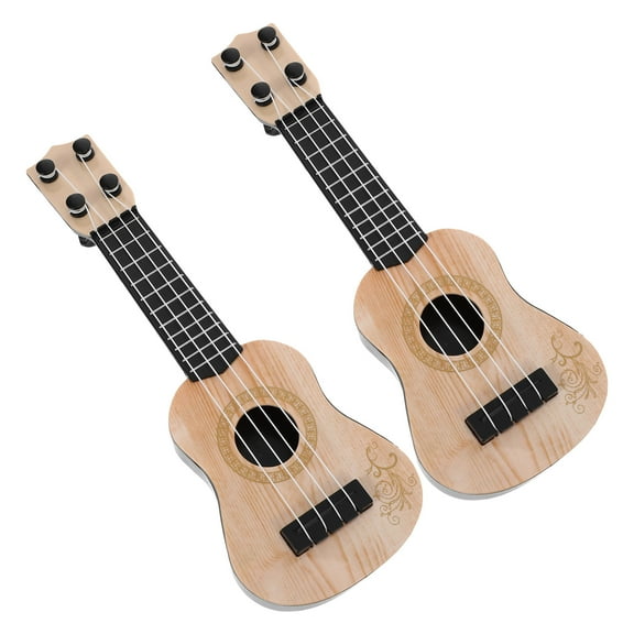 LOLIPPYY 2Pcs Plastic Ukulele Model Beige Durable Musical Instrument for Performance and Decoration