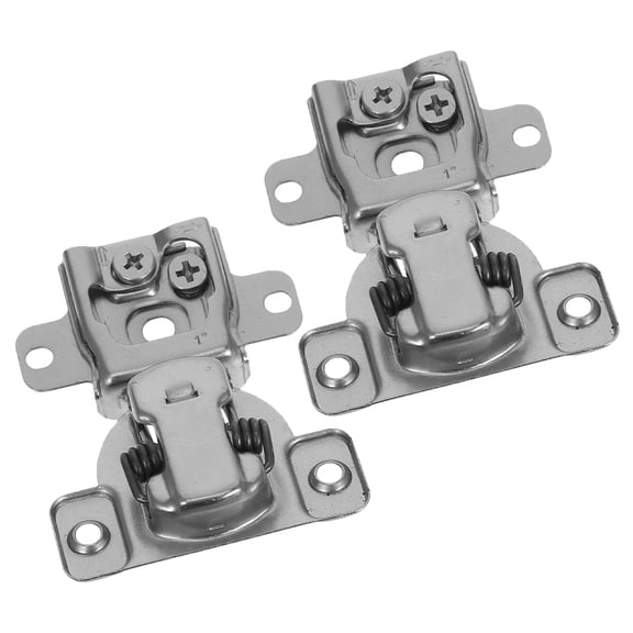 LOLIPPYY 2Pcs Plated Silver Cabinet Hardware Hinges with Noise Buffer for Electrical Cabinet Doors