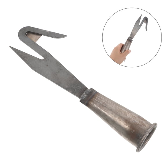 LOLIPPYY 2Pcs Plated Silver Fruit Picking Tool with Sharp V Shaped Blade for High Reach Orchard Harvesting