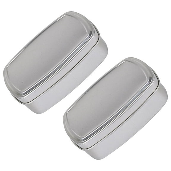 LOLIPPYY 2Pcs Plated Silver Household Soap Box Airtight Aluminum Container for Lip Balm and Cream Storage