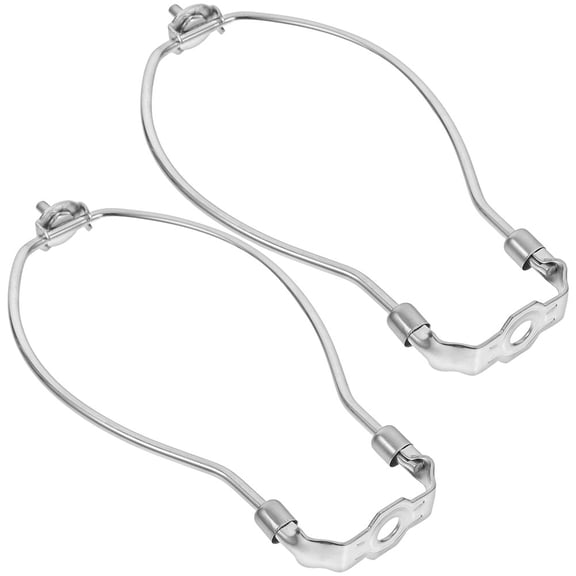 LOLIPPYY 2Pcs Plated Silver Lamp Harp Assembly with Light Diffusing Bracket for Enhanced Home Illumination