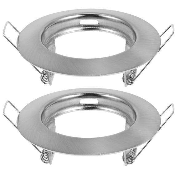 LOLIPPYY 2Pcs Plated Silver Metal Recessed Light Frames with Easy Bulb Replacement for Home Ceiling Lighting