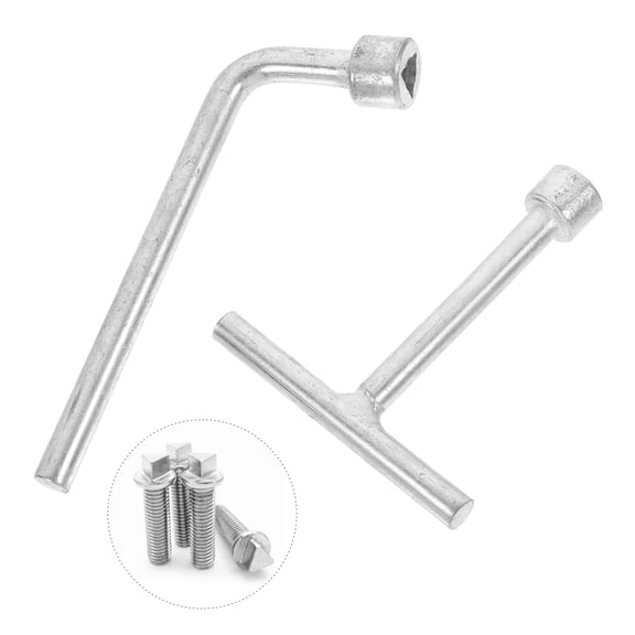 LOLIPPYY 2Pcs Plated Silver Triangle Head Spanners for Street Lamp Screw Disassembly and Maintenance