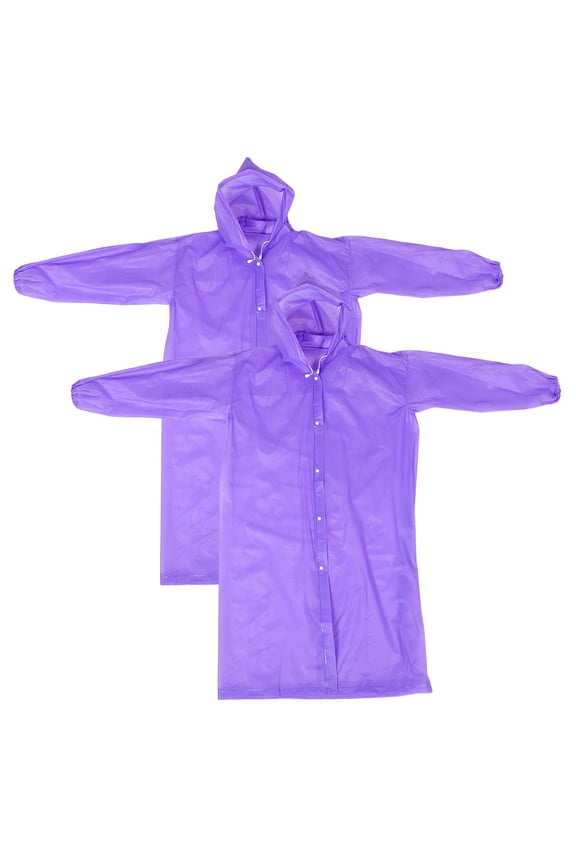 2-Pack Violet Pocket Poncho Raincoat for Men, Outdoor Rain Gear