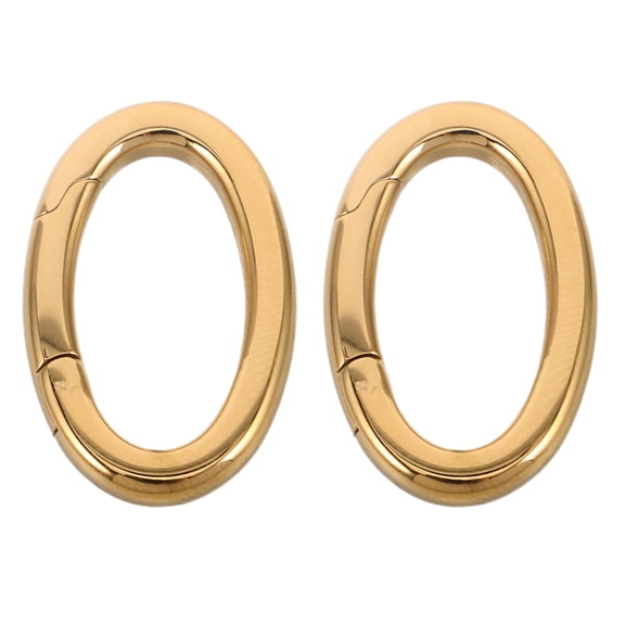 LOLIPPYY 2Pcs Polished Stainless Steel Oval Carabiner Clasp Spring Hook Buckle for Jewelry DIY