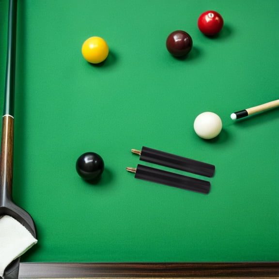 LOLIPPYY 2Pcs Pool Cue Extension Black Comfortable Grip Billiard Accessory for Enhanced Control