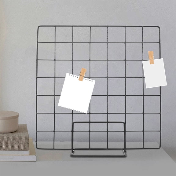 LOLIPPYY 2Pcs Portable Black Metal Wire Grid Panel for Photo Hanging and Art Displays