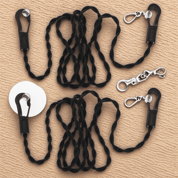 LOLIPPYY 2Pcs Portable Clothes Drying Strap Black Retractable Clothesline for Hiking and Camping