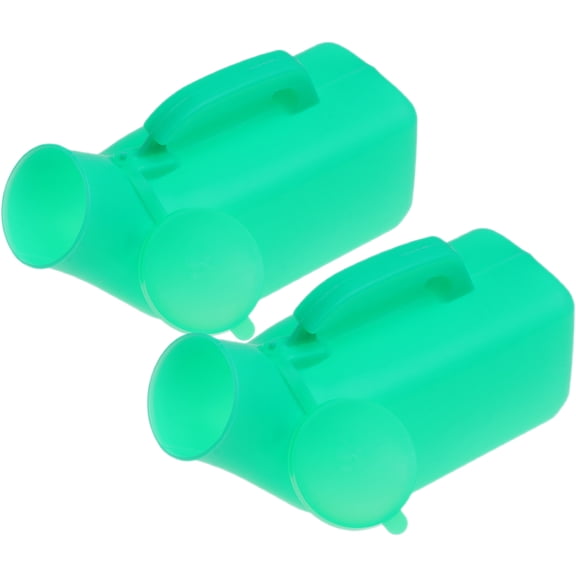 LOLIPPYY 2Pcs Portable Green Male Urinal Durable Plastic Container for Travel and Patient Care