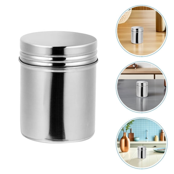 LOLIPPYY 2Pcs Portable Stainless Steel Coffee Powder Box Airtight Food Storage Containers with Lids