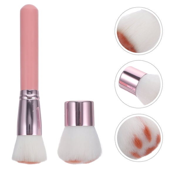 LOLIPPYY 2-Piece Powder Brush Set with Soft Synthetic Fiber Bristles for Smooth and Even Makeup Application