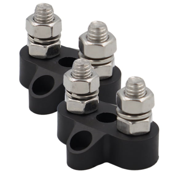 LOLIPPYY 2Pcs Power Distribution Terminal Bus Bar Black Metal Block for Automotive and Marine Use