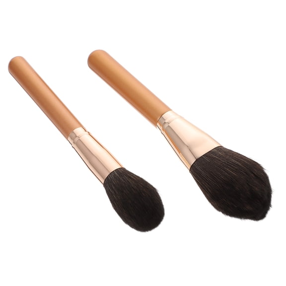 LOLIPPYY 2Pcs Practical Makeup Tools with Multi-Color Handles for Daily Foundation and Powder Use