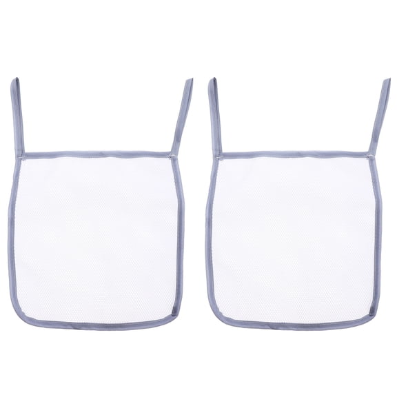 LOLIPPYY 2-Pack White Polyester Stroller Mesh Bags, Portable Organizer for Outdoor Use and Shopping Convenience
