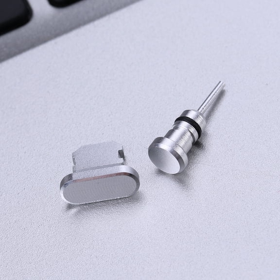LOLIPPYY 2Pcs Premium Aluminum Grey Plugs for Cell Phone Charging Port and 35Mm Headphone Jack