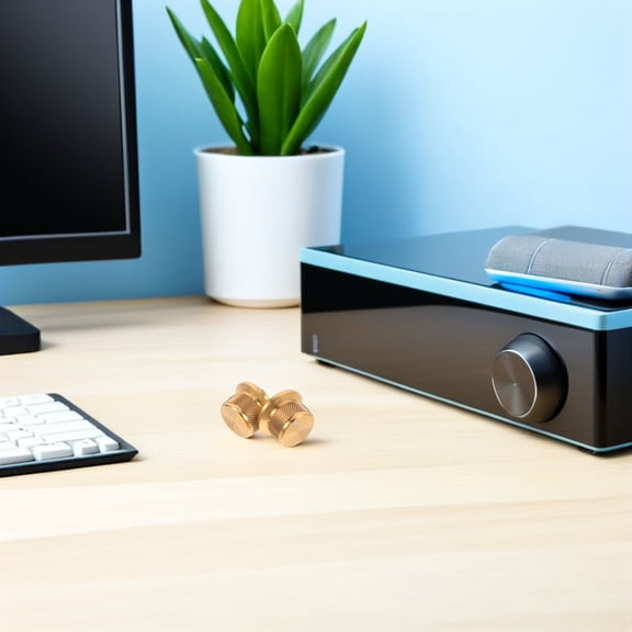 LOLIPPYY 2Pcs Premium Golden Aluminum Volume Knob Replacement for Speaker and Audio Mixer Control