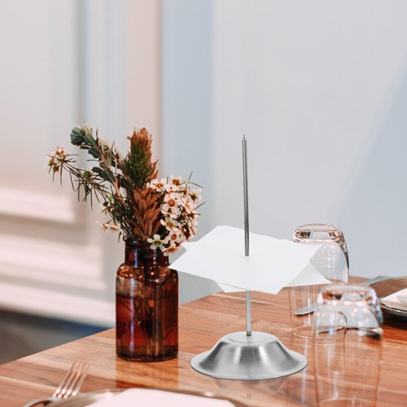 LOLIPPYY 2Pcs Premium Metal Receipt Spike Memo Holder with Round Base Anti Skid for Restaurant and Office