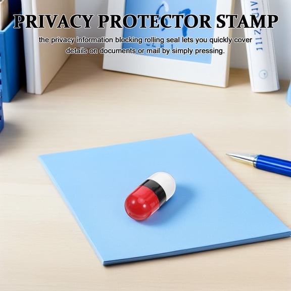LOLIPPYY 2-Pack Privacy Roller Stamp in Red for Information Blocking, Identity Theft Prevention and Document Security
