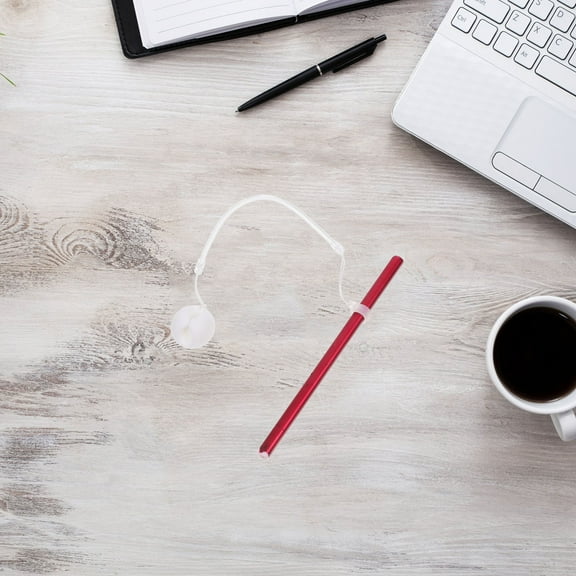 LOLIPPYY 2Pcs Protective Pen Holder with Stretchable Transparent Chain and Silicone Base for Reception