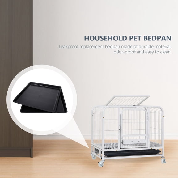 LOLIPPYY 2Pcs Rabbit Potty Black Durable Leakproof Tray Pet Cage Base Accessory