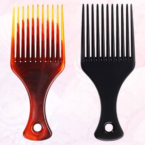 LOLIPPYY 2Pcs Rake Hair Brush with Extra Wide Teeth for Smooth Hair Combing and Scalp Massage Assorted Colors