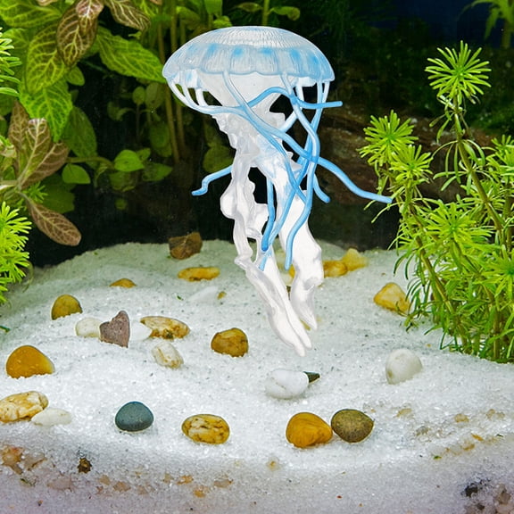 LOLIPPYY 2Pcs Realistic Sky Blue Jellyfish Fish Tank Decorations for Ocean Inspired Aquarium Decor