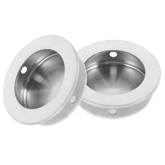LOLIPPYY 2Pcs Recessed Kitchen Pulls for Cabinets Pull Handle Silver Indoor Use